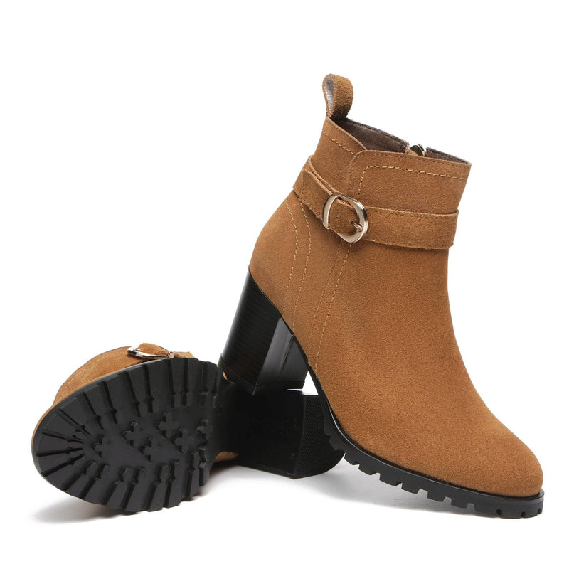 - Coney Zipper Leather Ankle Boots - UGG Boot Australia