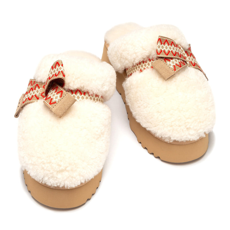 Fluffy Bow Platform Uggs