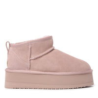 Platinum Mini Suede Platform Ugg Boots