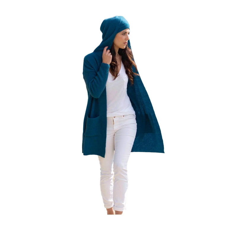 - Premium Possum and Merino Wool- Hooded Longline Cardigan - UGG Boot Australia