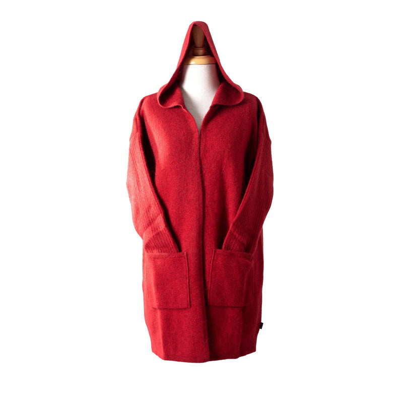 - Premium Possum and Merino Wool- Hooded Longline Cardigan - UGG Boot Australia