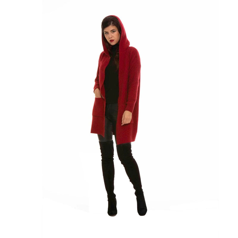 - Premium Possum and Merino Wool- Hooded Longline Cardigan - UGG Boot Australia