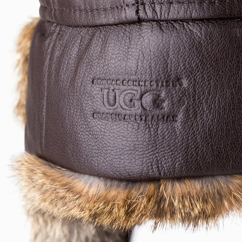 - UGG Aviator Leather Hat with Rabbit Fur - UGG Boot Australia